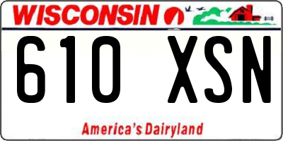 WI license plate 610XSN