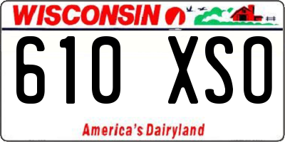 WI license plate 610XSO
