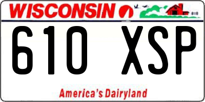 WI license plate 610XSP