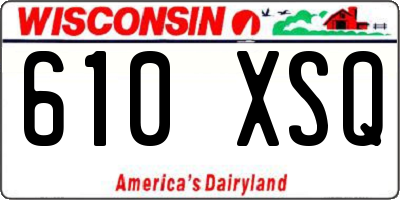 WI license plate 610XSQ