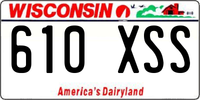 WI license plate 610XSS