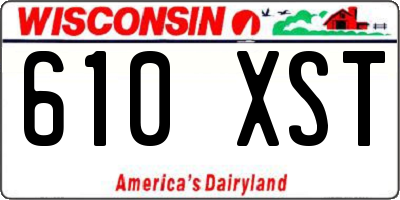 WI license plate 610XST