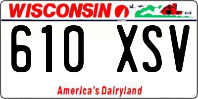 WI license plate 610XSV