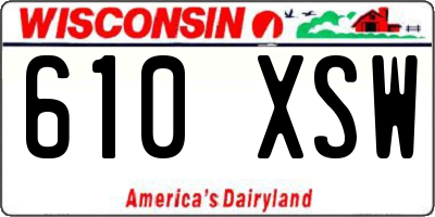 WI license plate 610XSW