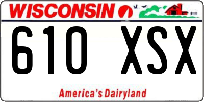 WI license plate 610XSX