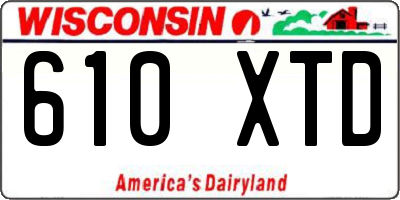 WI license plate 610XTD