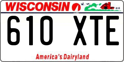 WI license plate 610XTE