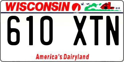 WI license plate 610XTN