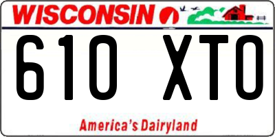 WI license plate 610XTO