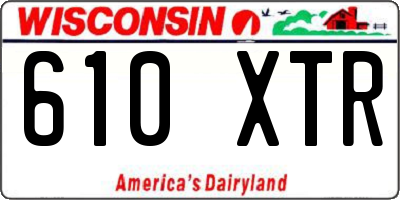 WI license plate 610XTR
