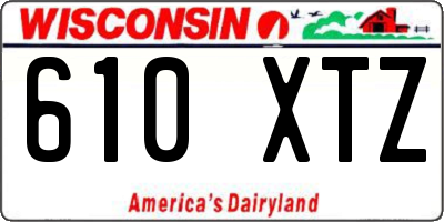 WI license plate 610XTZ