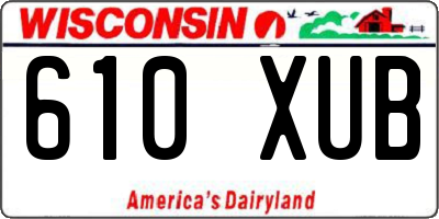 WI license plate 610XUB