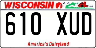 WI license plate 610XUD