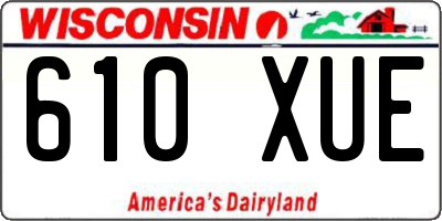 WI license plate 610XUE