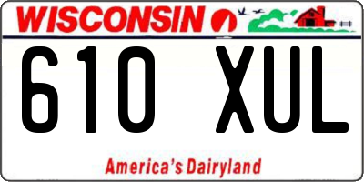 WI license plate 610XUL