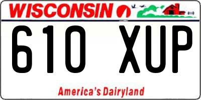 WI license plate 610XUP