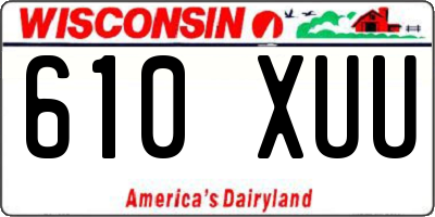 WI license plate 610XUU