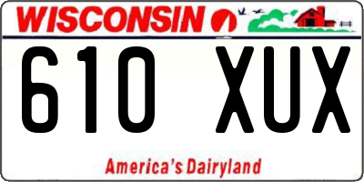 WI license plate 610XUX