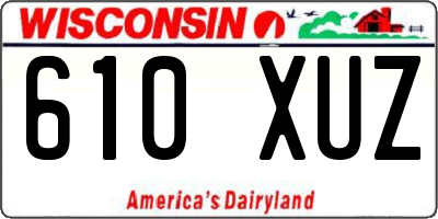 WI license plate 610XUZ