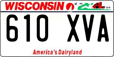 WI license plate 610XVA