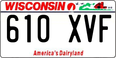 WI license plate 610XVF