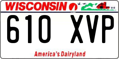 WI license plate 610XVP