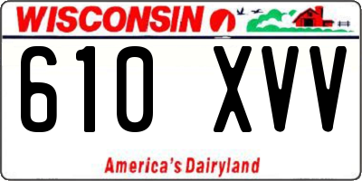 WI license plate 610XVV