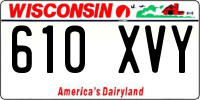 WI license plate 610XVY