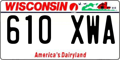 WI license plate 610XWA