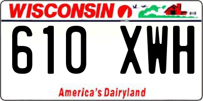 WI license plate 610XWH