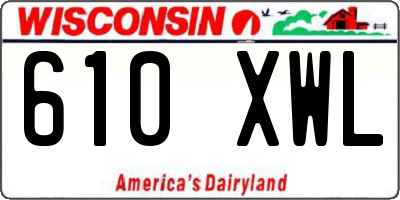 WI license plate 610XWL
