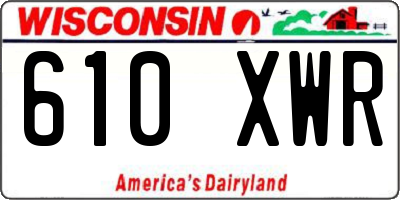 WI license plate 610XWR