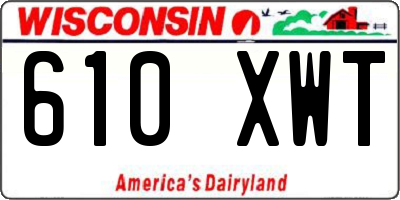 WI license plate 610XWT