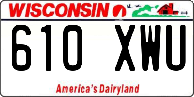 WI license plate 610XWU
