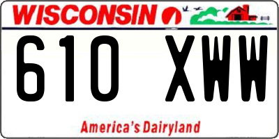 WI license plate 610XWW