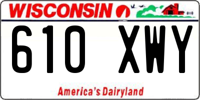 WI license plate 610XWY