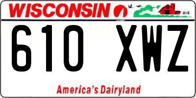 WI license plate 610XWZ