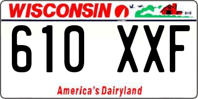 WI license plate 610XXF