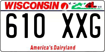 WI license plate 610XXG