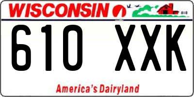WI license plate 610XXK