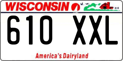 WI license plate 610XXL
