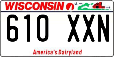WI license plate 610XXN