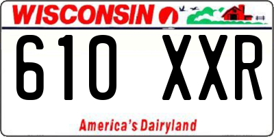 WI license plate 610XXR