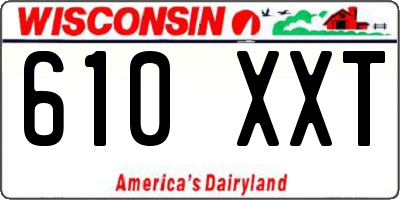 WI license plate 610XXT