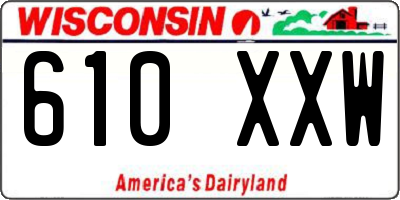 WI license plate 610XXW