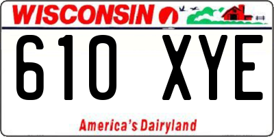 WI license plate 610XYE