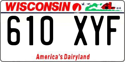 WI license plate 610XYF