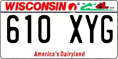 WI license plate 610XYG