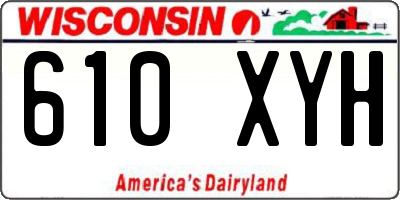 WI license plate 610XYH