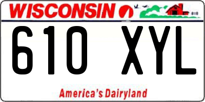 WI license plate 610XYL